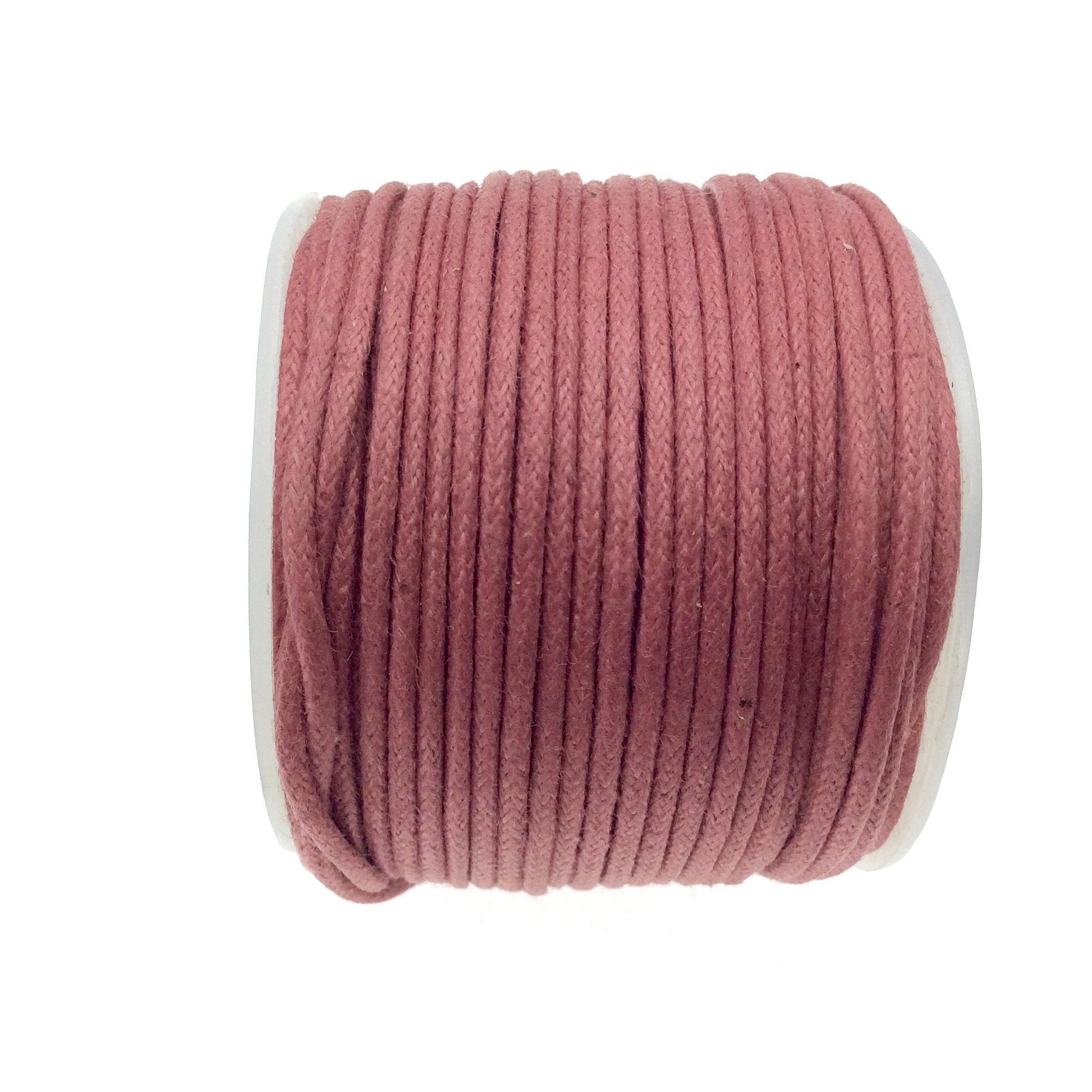 FULL SPOOL - Rose Pink Beadlanta Waxed Cotton Cord - Measuring 1.5mm - 27 yards per spool - Round Cotton Jewelry Cord