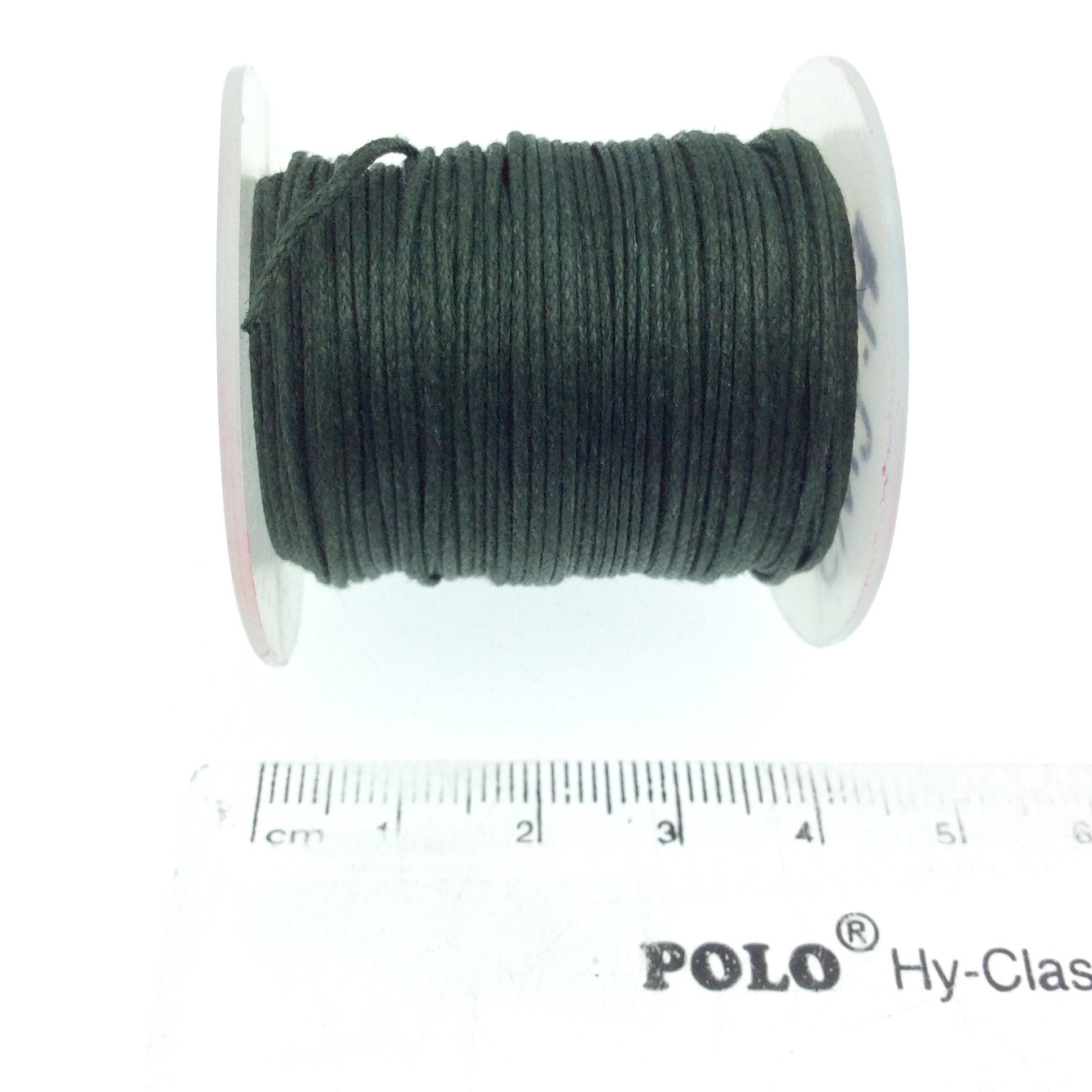 FULL SPOOL - Forest Green Beadlanta Waxed Cotton Cord - Measuring .5mm - 27 yards per spool - Round Cotton Jewelry Cord