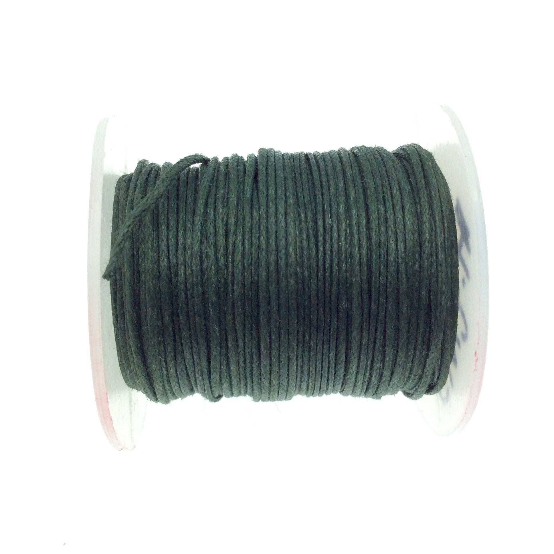 FULL SPOOL - Forest Green Beadlanta Waxed Cotton Cord - Measuring .5mm - 27 yards per spool - Round Cotton Jewelry Cord