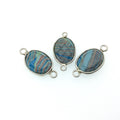 Jeweler's Lot OOAK Silver Plated Faux Fordite Faceted Assorted Copper Bezel Pendants/Connectors 13mm x 18mm, Approx.  "29" - Sold as Shown!