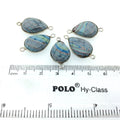 Jeweler's Lot OOAK Silver Plated Faux Fordite Faceted Assorted Copper Bezel Pendants/Connectors 12mm x 16mm, Approx.  "16" - Sold as Shown!