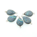 Jeweler's Lot OOAK Silver Plated Faux Fordite Faceted Assorted Copper Bezel Pendants/Connectors 12mm x 16mm, Approx.  "16" - Sold as Shown!
