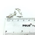 BULK PACK of Six (6) Sterling Silver smooth Moonstone Oval Shaped Bezel Connectors - Measuring 3mm x 6mm. Approximately.