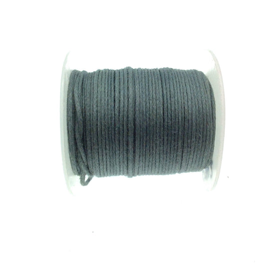 FULL SPOOL - Light Gray Beadlanta Waxed Cotton Cord - Measuring .5mm - 27 yards per spool - Round Cotton Jewelry Cord