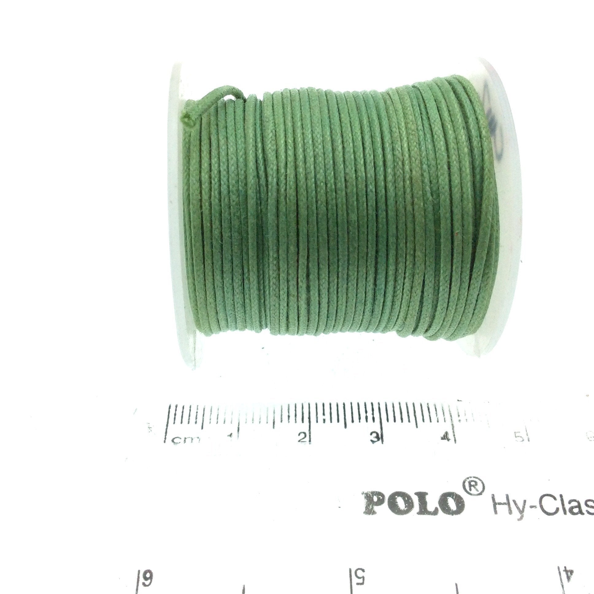 FULL SPOOL - Army Green Beadlanta Waxed Cotton Cord - Measuring .5mm - 27 yards per spool - Round Cotton Jewelry Cord