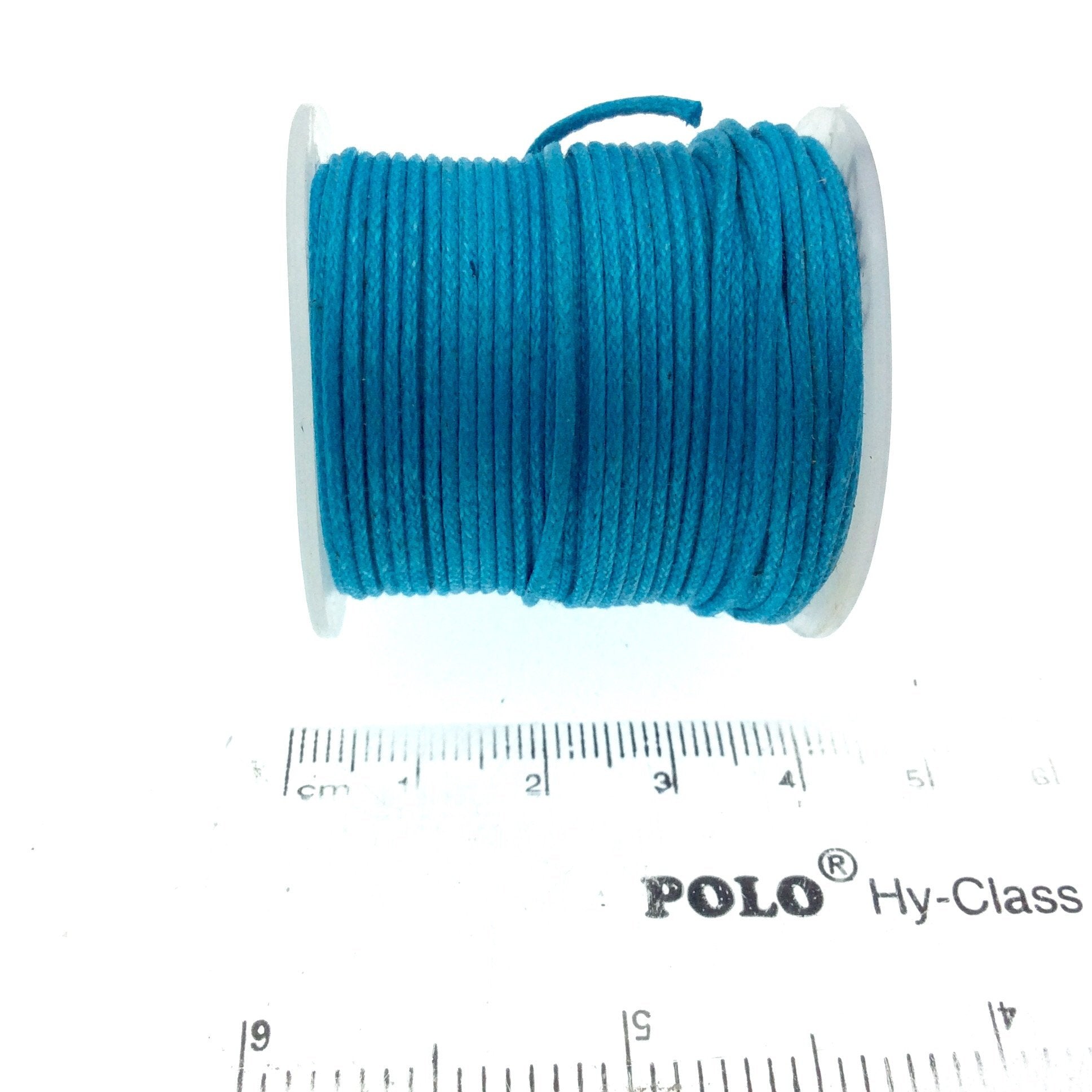 FULL SPOOL - Aqua Blue Beadlanta Waxed Cotton Cord - Measuring .5mm - 27 yards per spool - Round Cotton Jewelry Cord