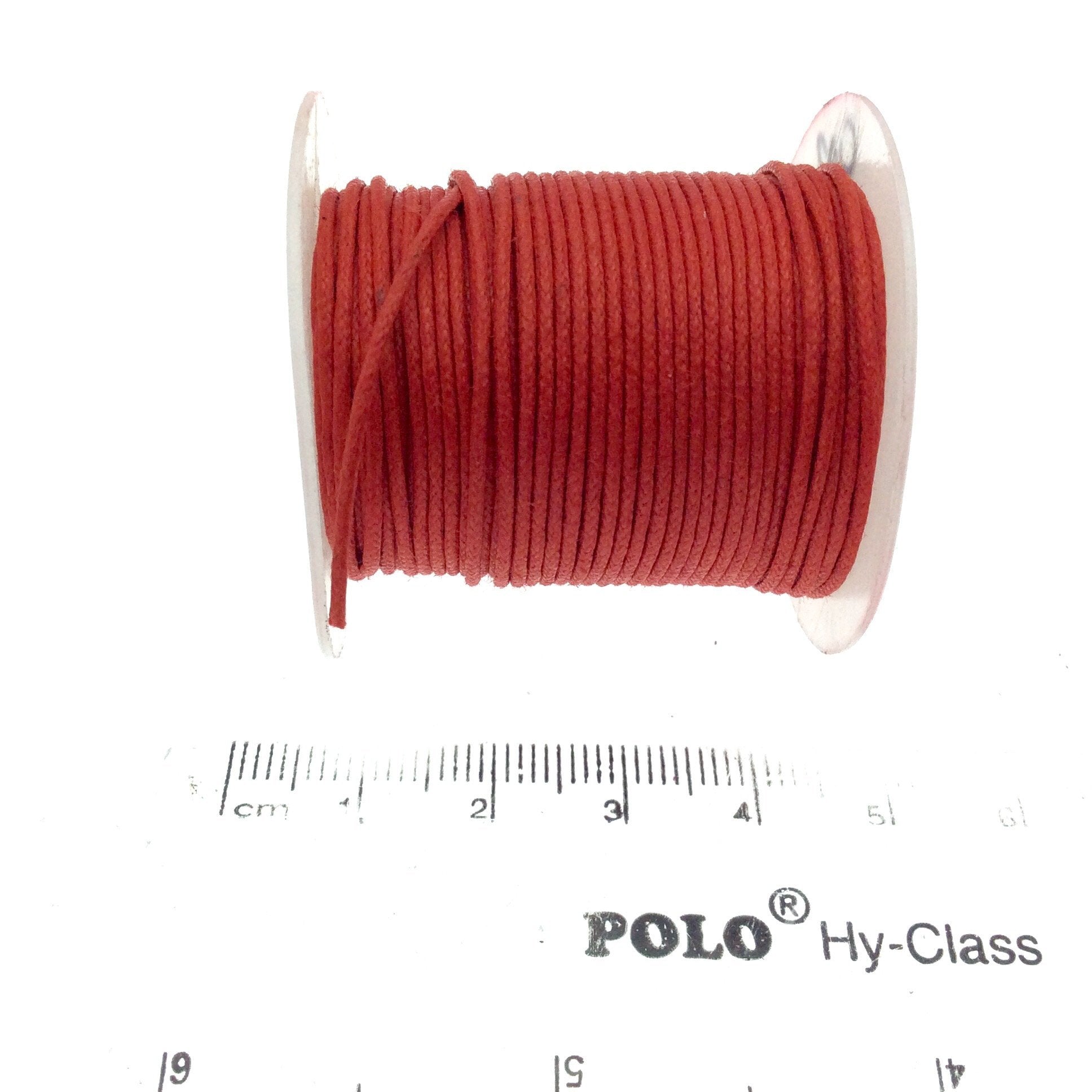 FULL SPOOL - Red Beadlanta Waxed Cotton Cord - Measuring .5mm - 27 yards per spool - Round Cotton Jewelry Cord
