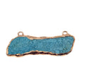 Chinese Turquoise Bezel | OOAK Rose Gold Electroplated Stabilized Freeform Shaped Two Loop Pendant "013" ~ 88mm x 28mm - Sold  As Pictured