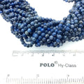 4mm Faceted Natural Mixed Blue Dumortierite Round/Ball Shaped Beads with 1mm Holes - Sold by 15.5" Strands (Approx. 103 Beads)