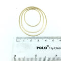 42mm x 52mm Soft Gold Open Oval with Two Inner Ovals Shaped Plated Copper Components - Sold in Packs of 4 Pieces