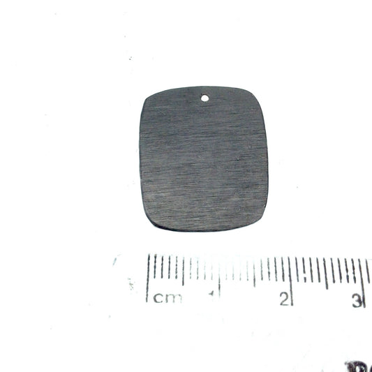 20mm x 24mm Gunmetal Brushed Finish Blank Rectangle Shaped Plated Copper Components - Sold in Pre-Counted Bulk Packs of 10 Pieces - (168-GM)