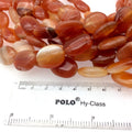 Natural Orange/Red Banded Agate Oval Beads - 15.75" Strand (Approx. 20 Beads) - Measuring 15mm x 20mm, Approximately - Sold by the Strand