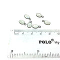 Moonstone Bezel | BULK PACK of Six (6) Gunmetal Sterling Silver Pointed Cut Stone Faceted Oval Oblong Shaped Pendants - Measuring 5mm x 7mm
