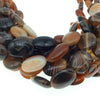 Natural Red Brown Banded Agate Oval Beads - 15.75" Strand (Approx. 20 Beads) - Measuring 15mm x 20mm, Approximately - Sold by the Strand