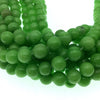 8mm Glossy Smooth Dyed Translucent Green Natural Jade Round/Ball Shaped Beads - Sold by 14.5" Strands (~ 47 Beads) - Quality Gemstone