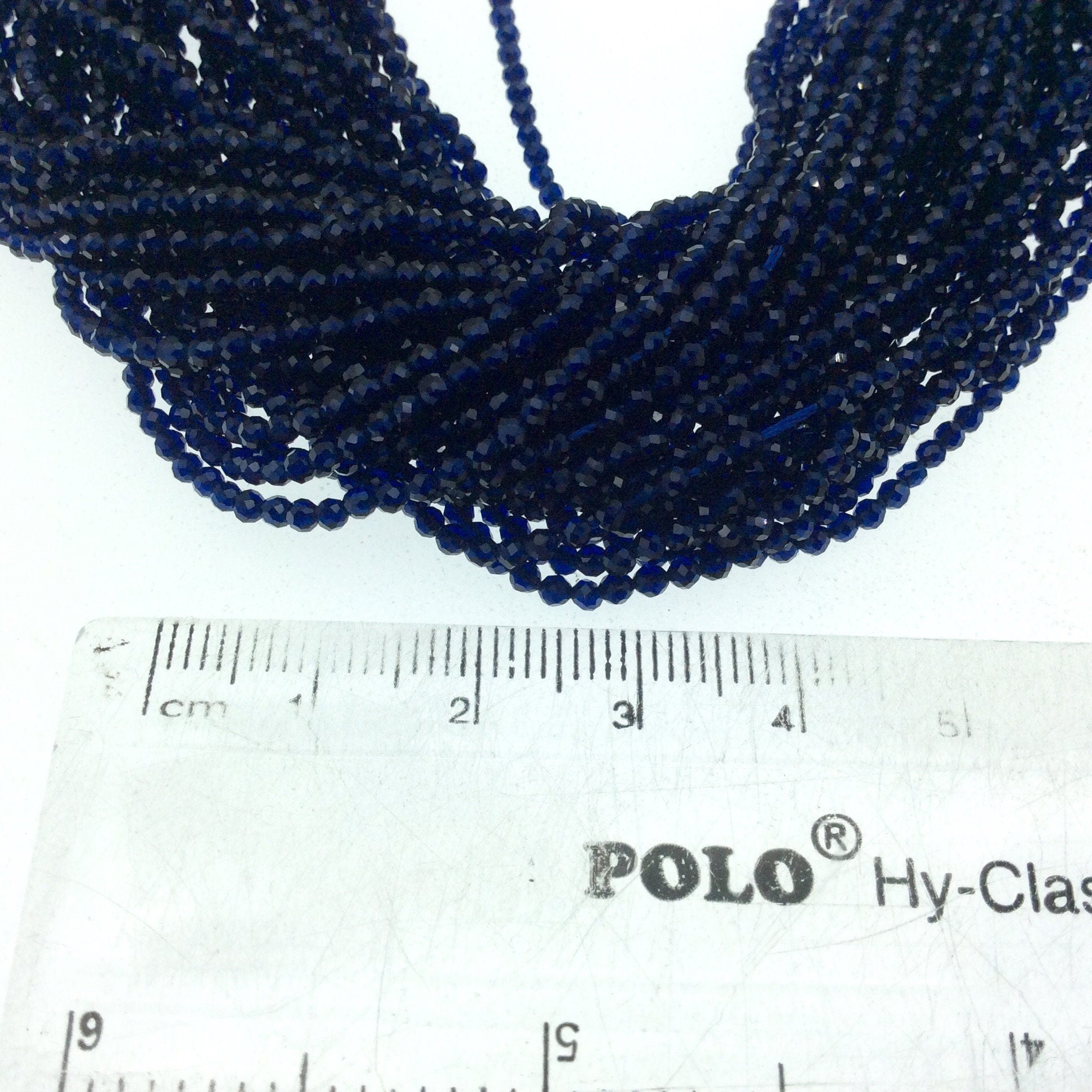 2mm Faceted Lapis Lazuli Round/Ball Shaped Beads - 15.5" Strand (Approx. 185 Beads) - Natural Semi-Precious Gemstone - Sold by the Strand