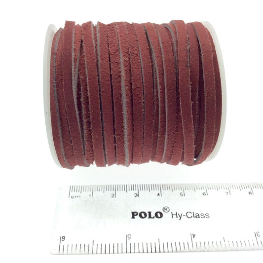 FULL SPOOL - Matte Red Beadlanta Suede Leather Cord - Measuring 3mm - 25 yards per spool - Flat Jewelry Cord