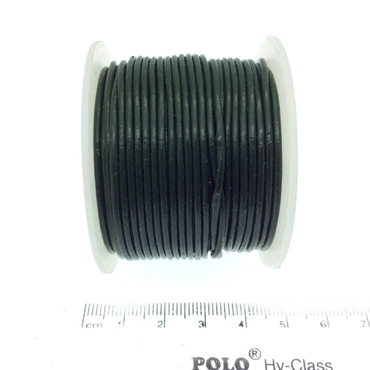 FULL SPOOL - Dark Green Leather Cord - Measuring 1.5mm - 25 yards per spool - Round Leather Jewelry Cord