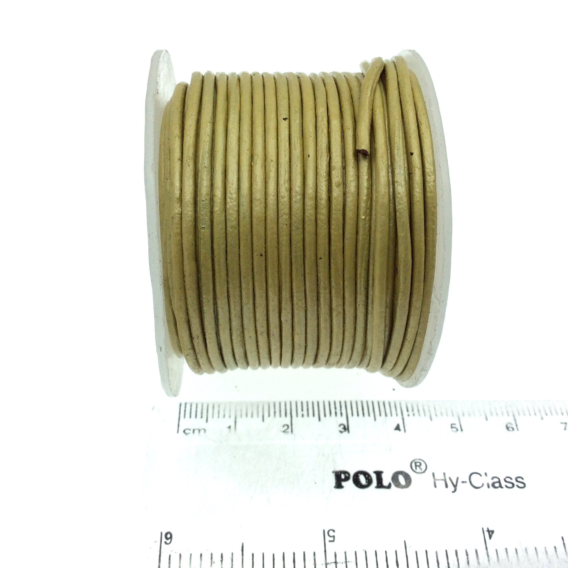 FULL SPOOL - Iridescent Yellow Leather Cord - Measuring 1.5mm - 25 yards per spool - Round Leather Jewelry Cord