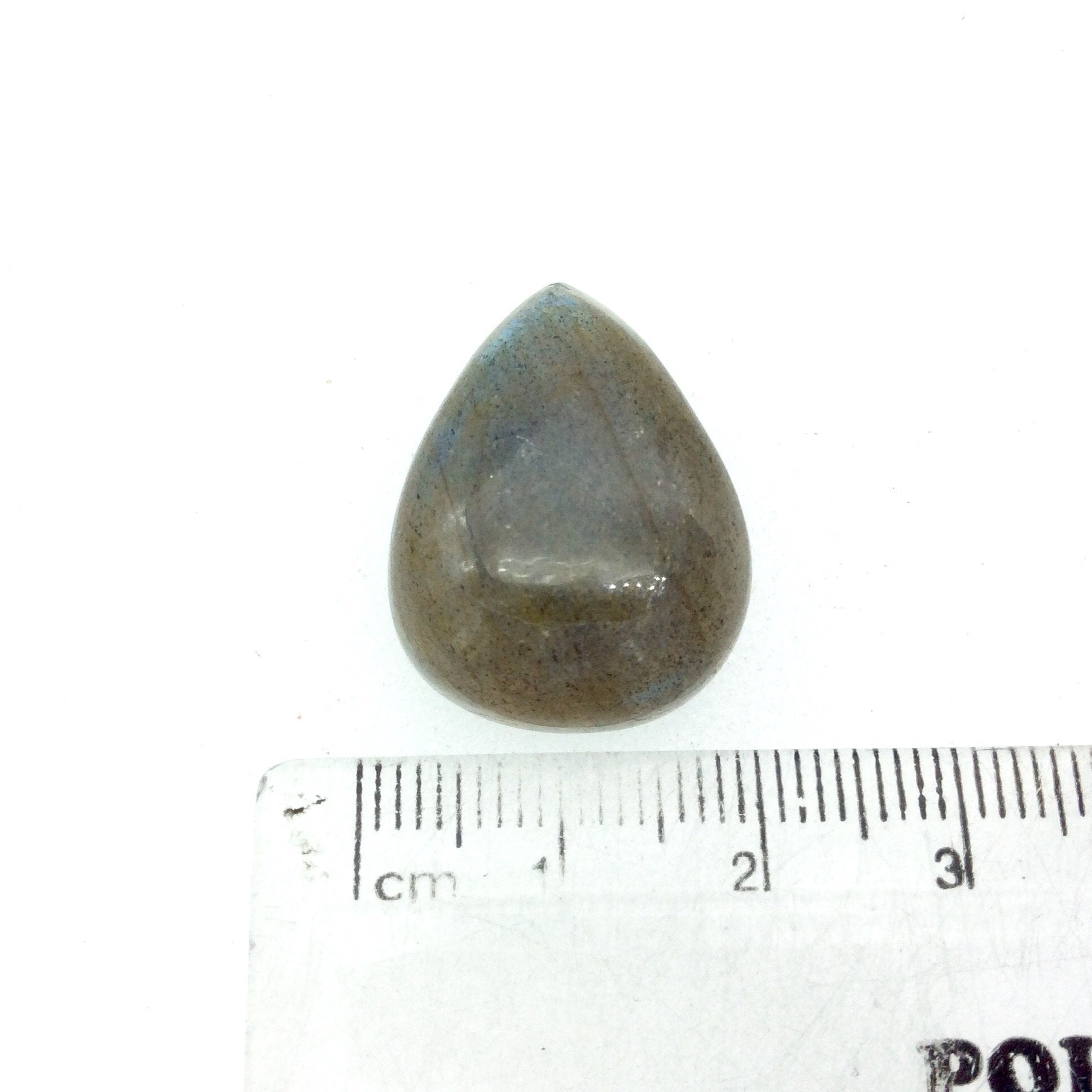 AAA Teardrop Shaped Iridescent Green/Blue Labradorite Flat Back Cabochon - Measuring 18mm x 24mm, 7.8mm Dome Height - Natural Gemstone Cab