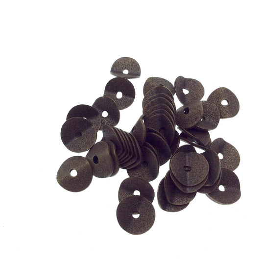 8mm Textured Antique Plated Copper Wavy Disc/Heishi Washer Shaped Components - Sold in Bulk Packs of 25 Pieces - Great as Bracelet Spacers!