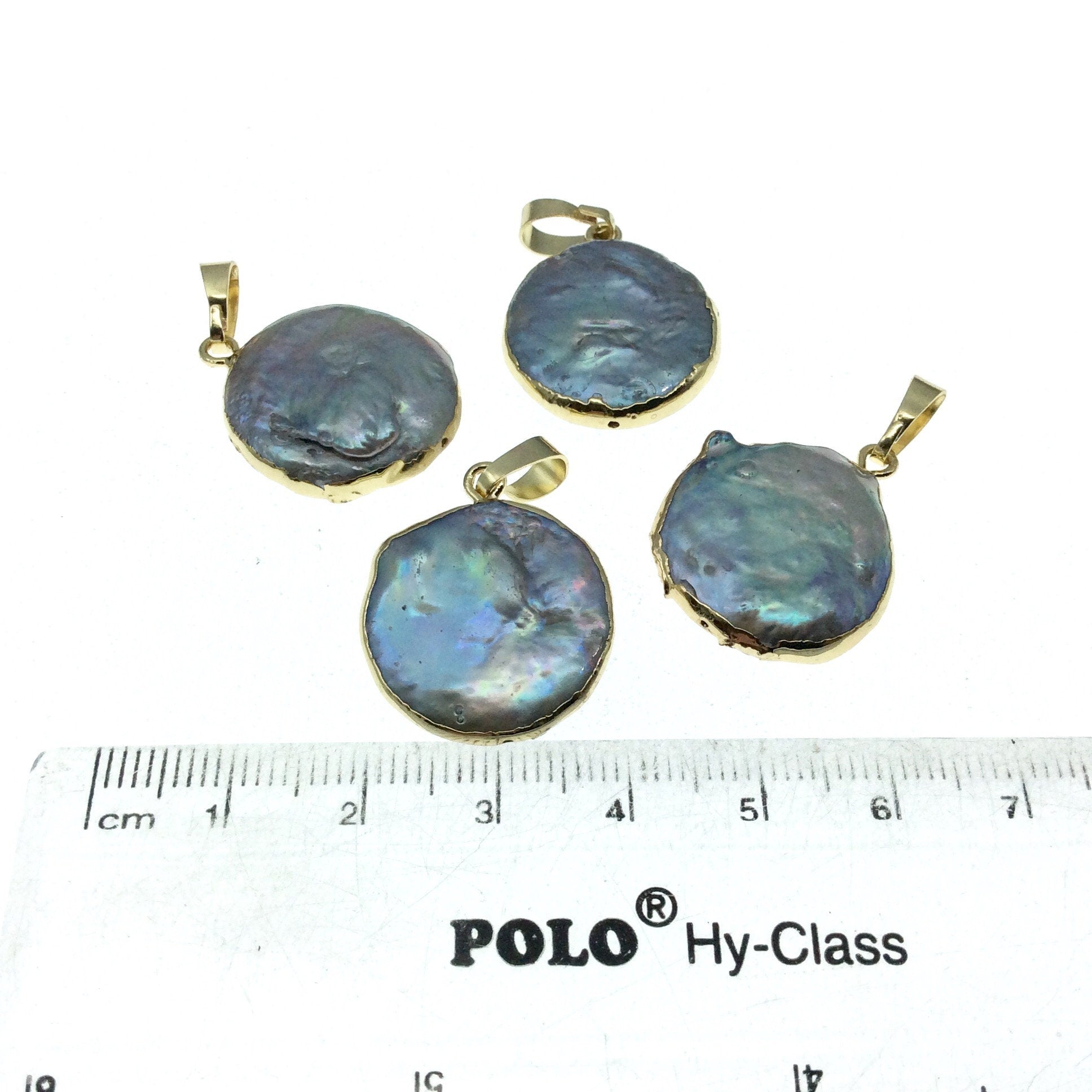 Pearl Pendant - Irregular Coin Shape Freshwater Blister Pearl Focal Pendant