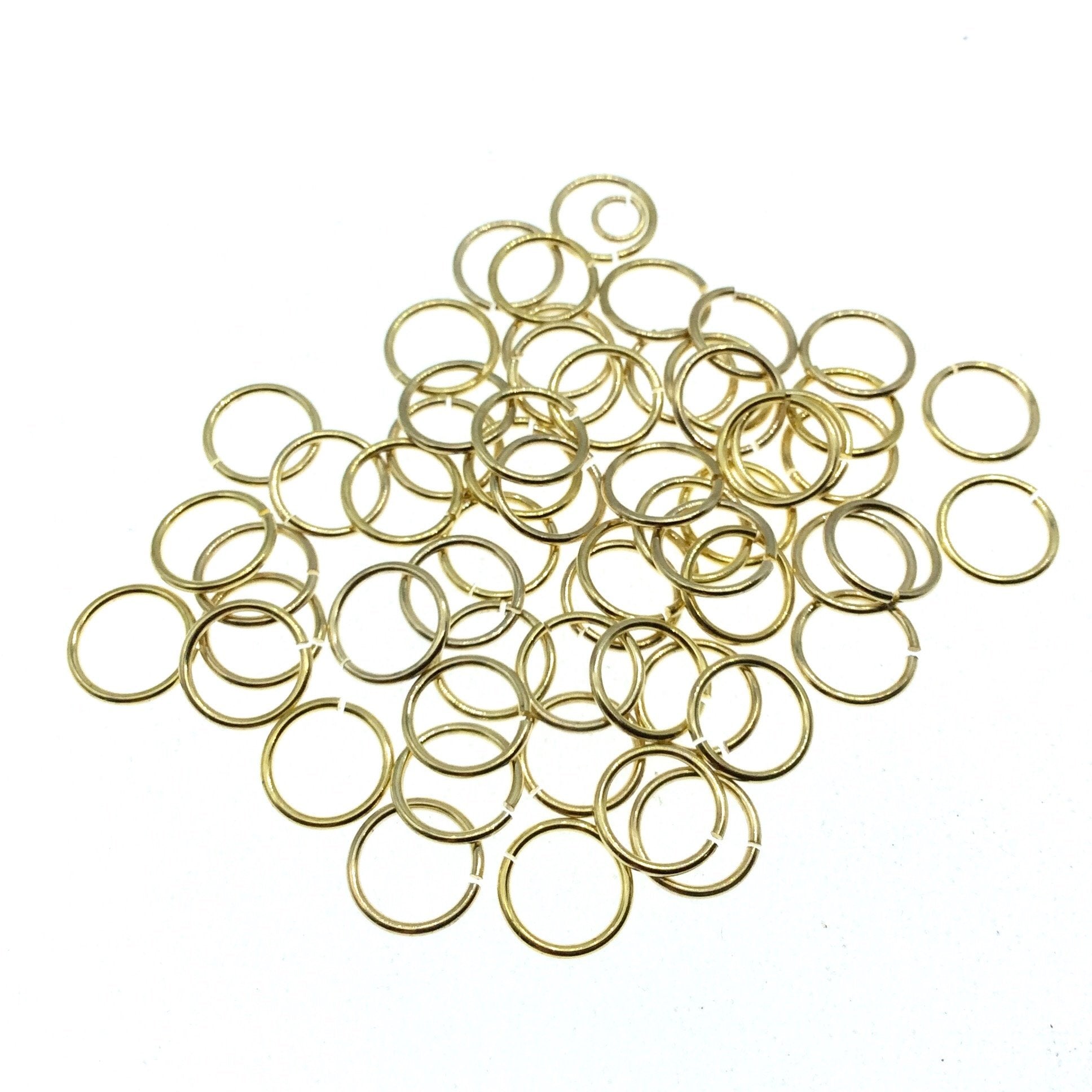 High Quality Gold Plated 8mm Open Jump Rings - Sold in Packs of ~55 - Jewelry Findings