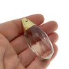 Gold Electroplated Faceted Clear/Transparent Crystal Orb Oval Shaped Pendant  ~ 20mm x 50mm - Sold Individually