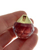 Gold Electroplated Faceted Clear/Transparent Crystal Ball Shaped Pendant  ~ 25mm x 30mm - Sold Individually