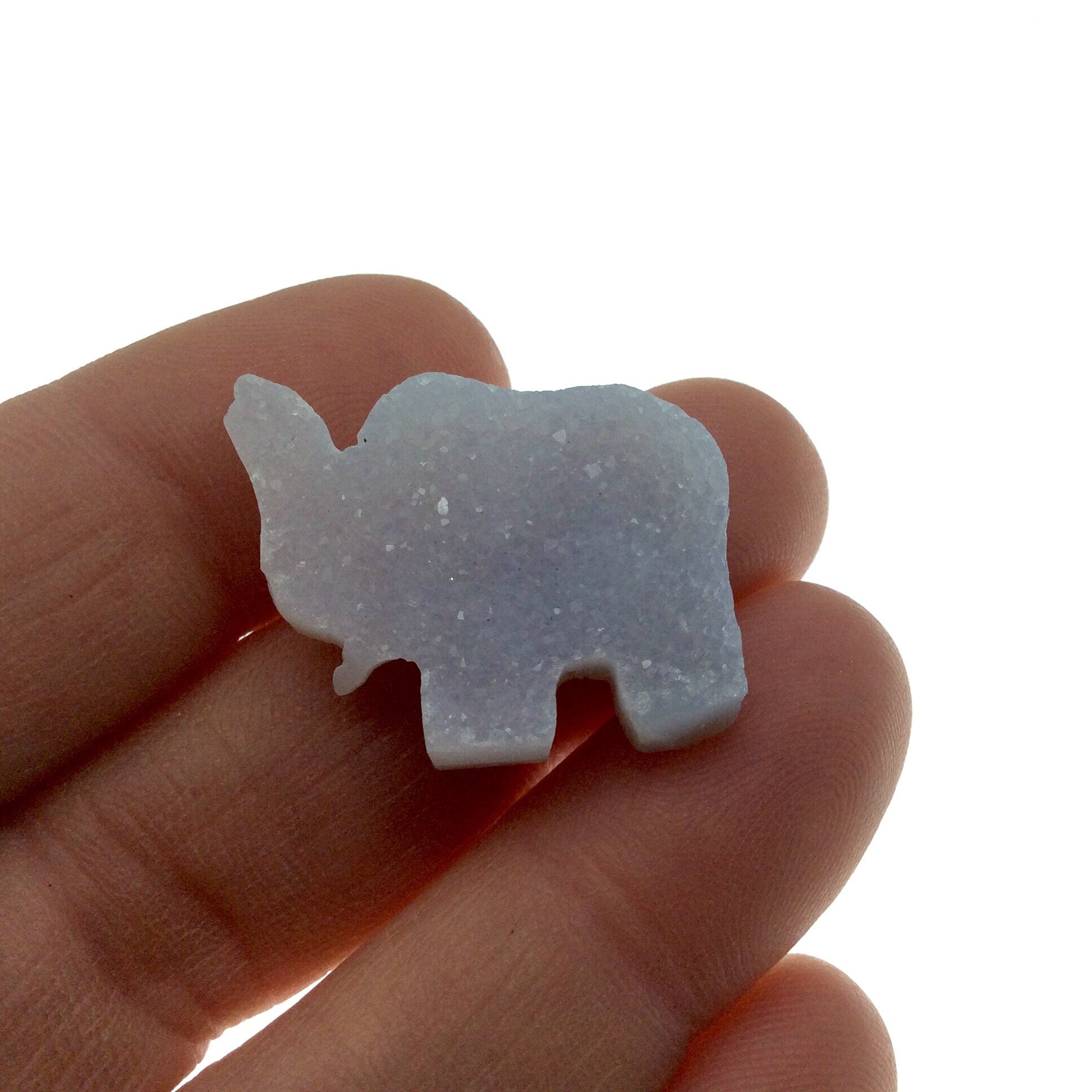 Elephant Druzy Pendant (Half Drilled)
