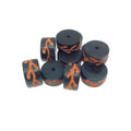 Hand-Carved Orange Colored Vine - Heishi Shaped Resin Bead - 10mm x 18mm approx - Sold by Packs Of Ten (10)