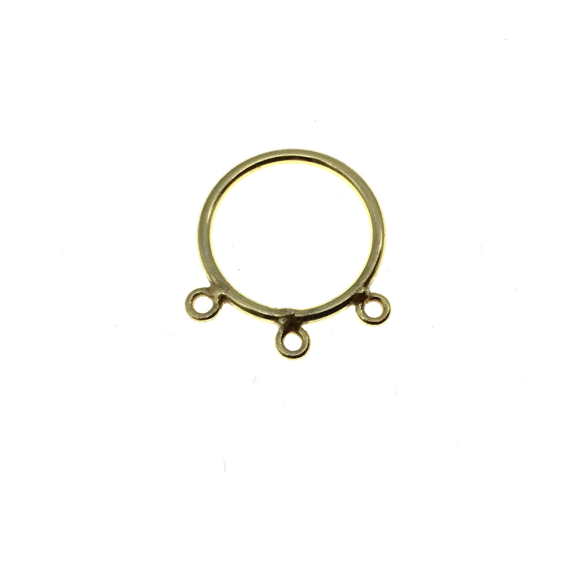 20mm Gold Finish Open Circle with Three Rings Shaped Plated Copper Connector Components - Sold in Packs of 10 Pieces - (662-GD)