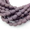 8mm x 10mm Matte Deep Lavender Oval Shaped Indian Beach/Sea Beadlanta Glass Beads - Sold by 15" Strand - ~38 Beads per Strand