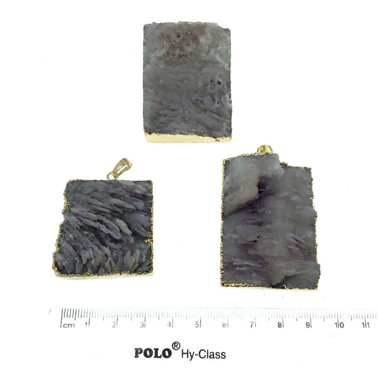 Druzy Pendant | Druzy Agate Rectangle Charm Pendant | Jewelry supplies