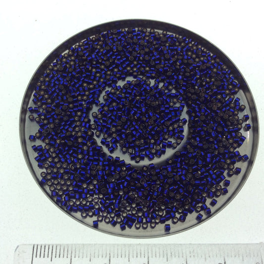 Size 11/0 Glossy Finish Silver Lined Dark Purple Miyuki Delica Glass Seed Beads - Sold by 7.2 Gram Tubesb(Approx. 1300 Beads per 2" Tube)
