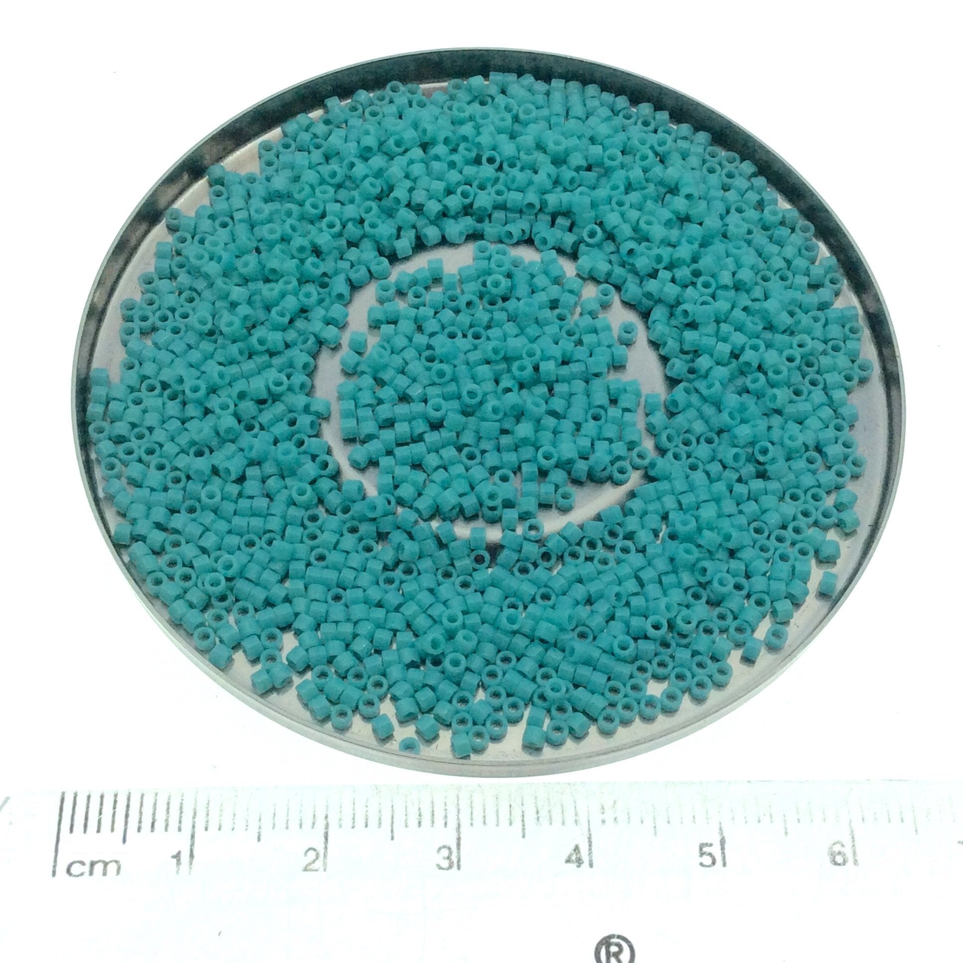 Size 11/0 Matte Finish Opaque Sea Opal  Genuine Miyuki Delica Glass Seed Beads - Sold by 7.2 Gram Tubes (Approx. 1300 Beads per 2" Tube)