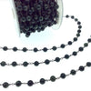 Gunmetal Plated Copper Wrapped Rosary Chain with 6mm Smooth Kambaba Jasper Round Shaped Beads - Sold by the foot! (CH319-GM)