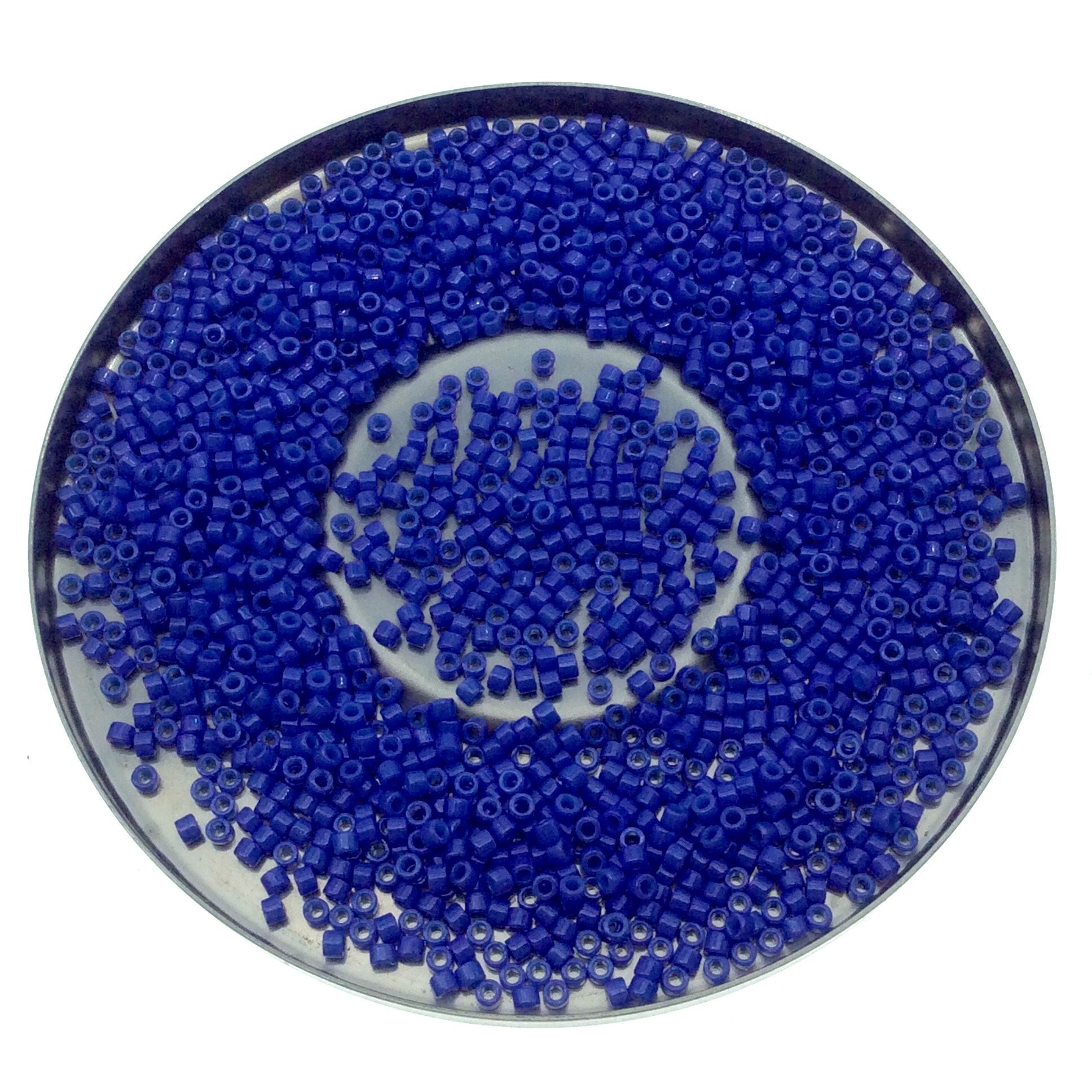 Size 11/0 Glossy Finish Opaque Purple Genuine Miyuki Delica Glass Seed Beads - Sold by 7.2g Tubes (Approx. 1300 Beads/2" Tube)