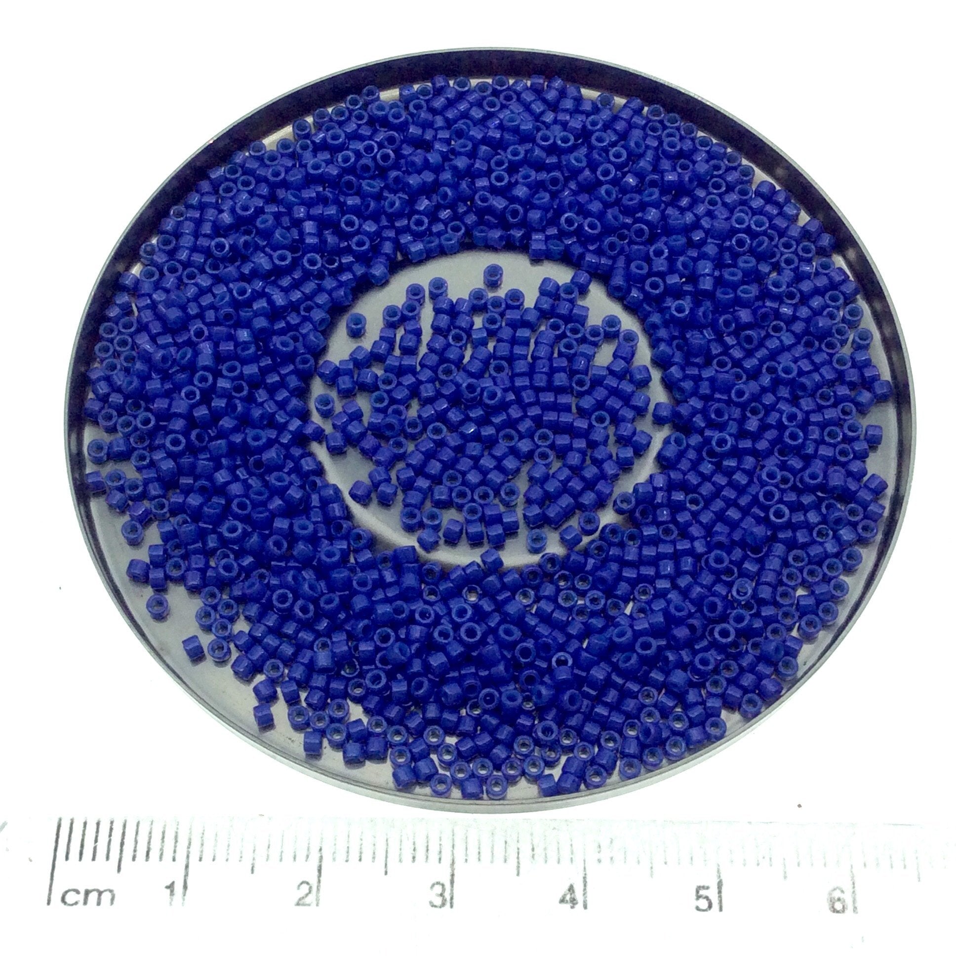 Size 11/0 Glossy Finish Opaque Purple Genuine Miyuki Delica Glass Seed Beads - Sold by 7.2g Tubes (Approx. 1300 Beads/2" Tube)