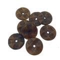 20mm Hand Carved Dark Brown Natural Ox Bone Wavy Heishi/Disc Beads with 2mm Holes - Sold in Packs of 25