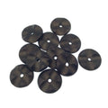 20mm Hand Carved Black Natural Ox Bone Wavy Heishi/Disc Beads with 2mm Holes - Sold in Packs of 25