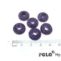 7mm x 14mm Lavender Purple CZ Cubic Zirconia Inlaid Rondelle Shaped Bead with 5mm Holes - Sold Individually - Other Colors Available!
