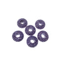 7mm x 14mm Lavender Purple CZ Cubic Zirconia Inlaid Rondelle Shaped Bead with 5mm Holes - Sold Individually - Other Colors Available!