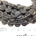 Silver Finish Round/Swirl/Coin Pewter Beads - 8" Strand (Approx. 17 Beads) - Measuring 12mm x 12mm, Approx. - 1.5mm Hole Size