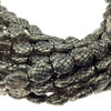 Silver Finish Crosshatched Hexagon Pewter Beads - 8" Strand (Approx. 23 Beads) - Measuring 6mm x 8mm, Approx. - 2mm Hole Size