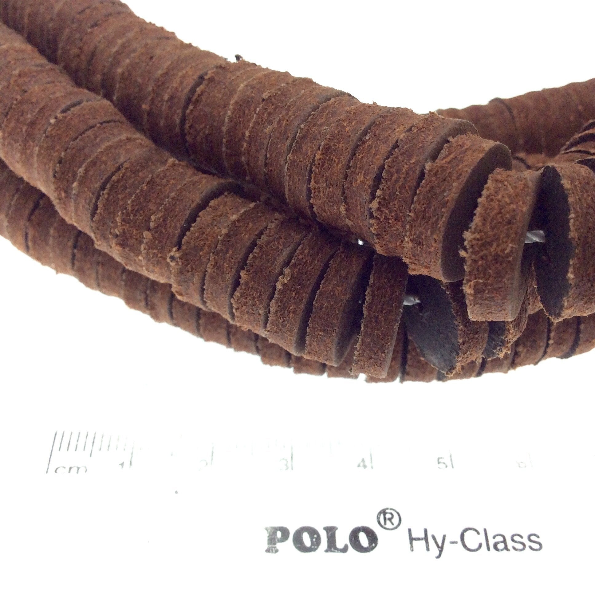 15mm Milk Chocolate Brown Colored Suede Leather Heishi/Disc Beads with 2mm Holes - 7.5" Strand (Approx. 50 Beads) - Sold by the Strand