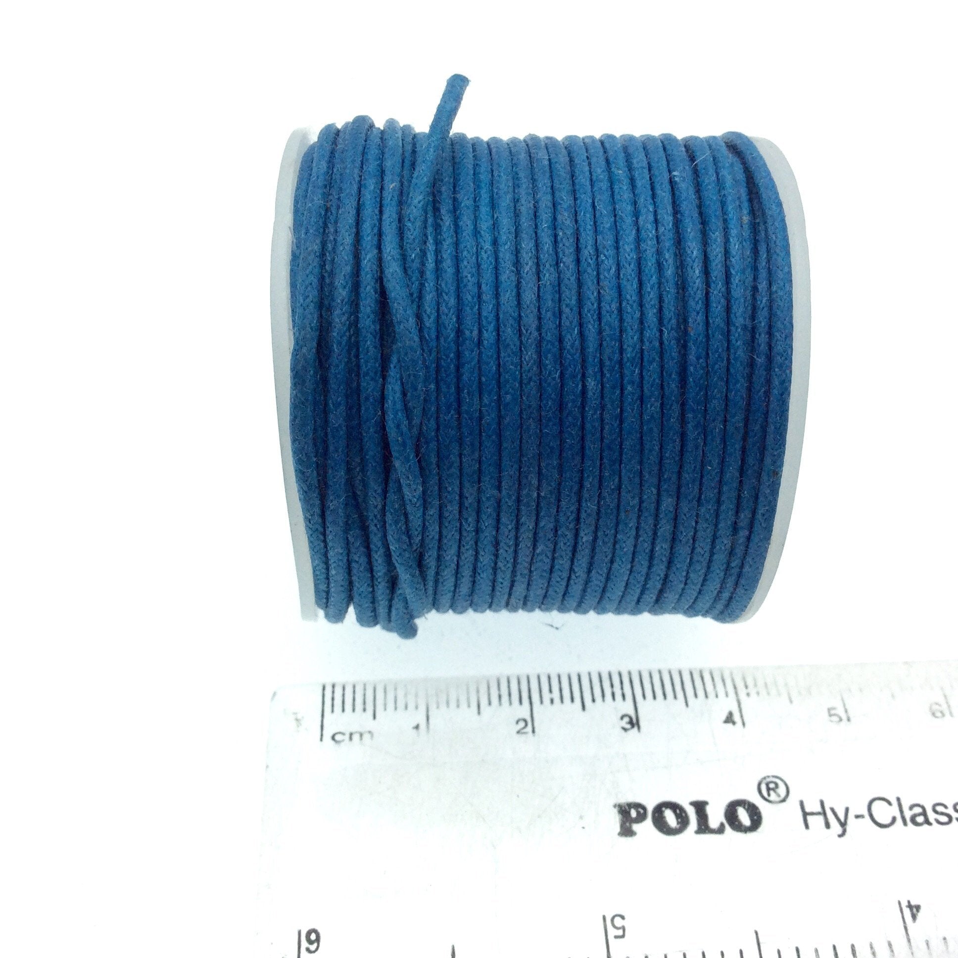 FULL SPOOL - Denim Blue Beadlanta Waxed Cotton Cord - Measuring 1.5mm - 27 yards per spool - Round Cotton Jewelry Cord