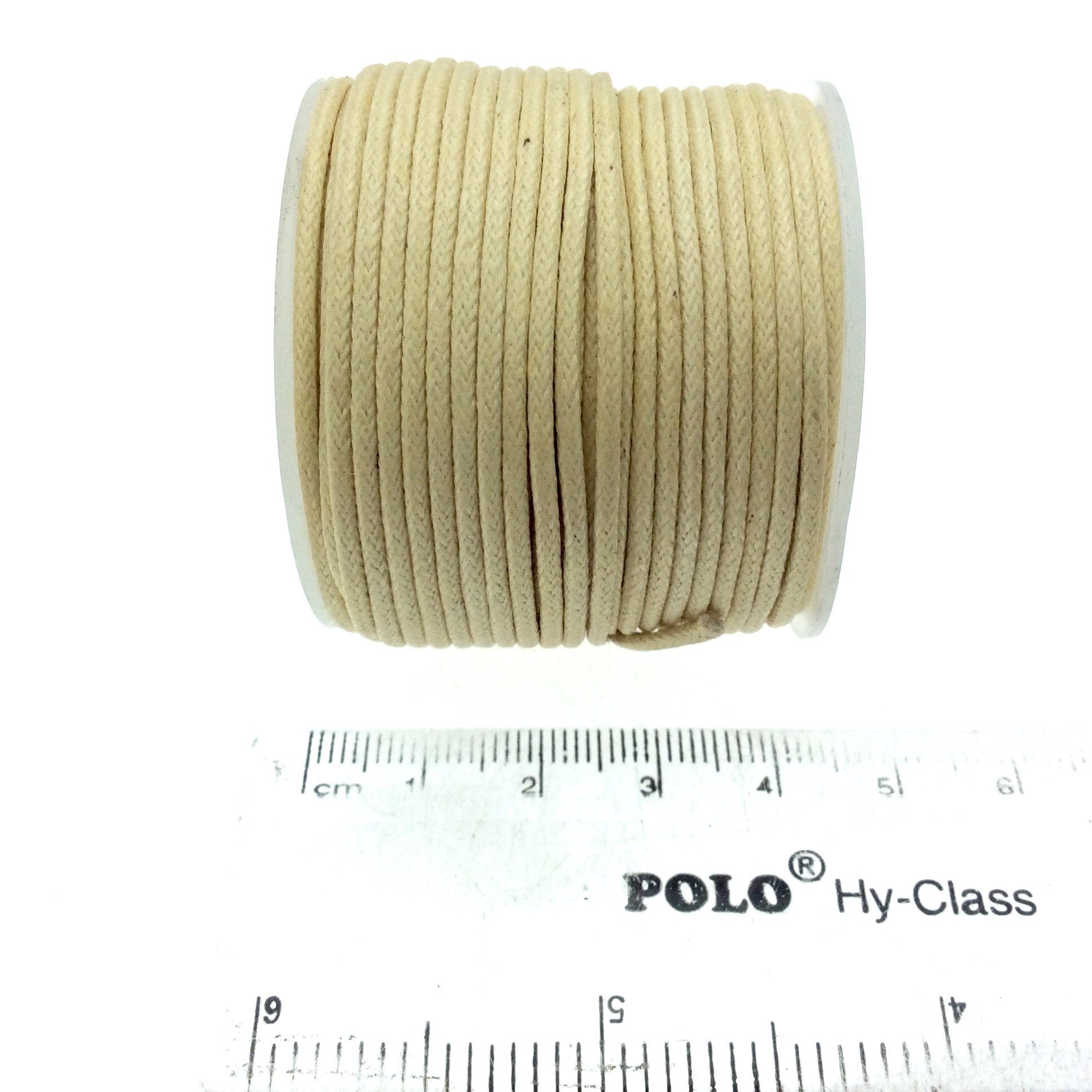 FULL SPOOL - Cream Beadlanta Waxed Cotton Cord - Measuring 1.5mm - 27 yards per spool - Round Cotton Jewelry Cord