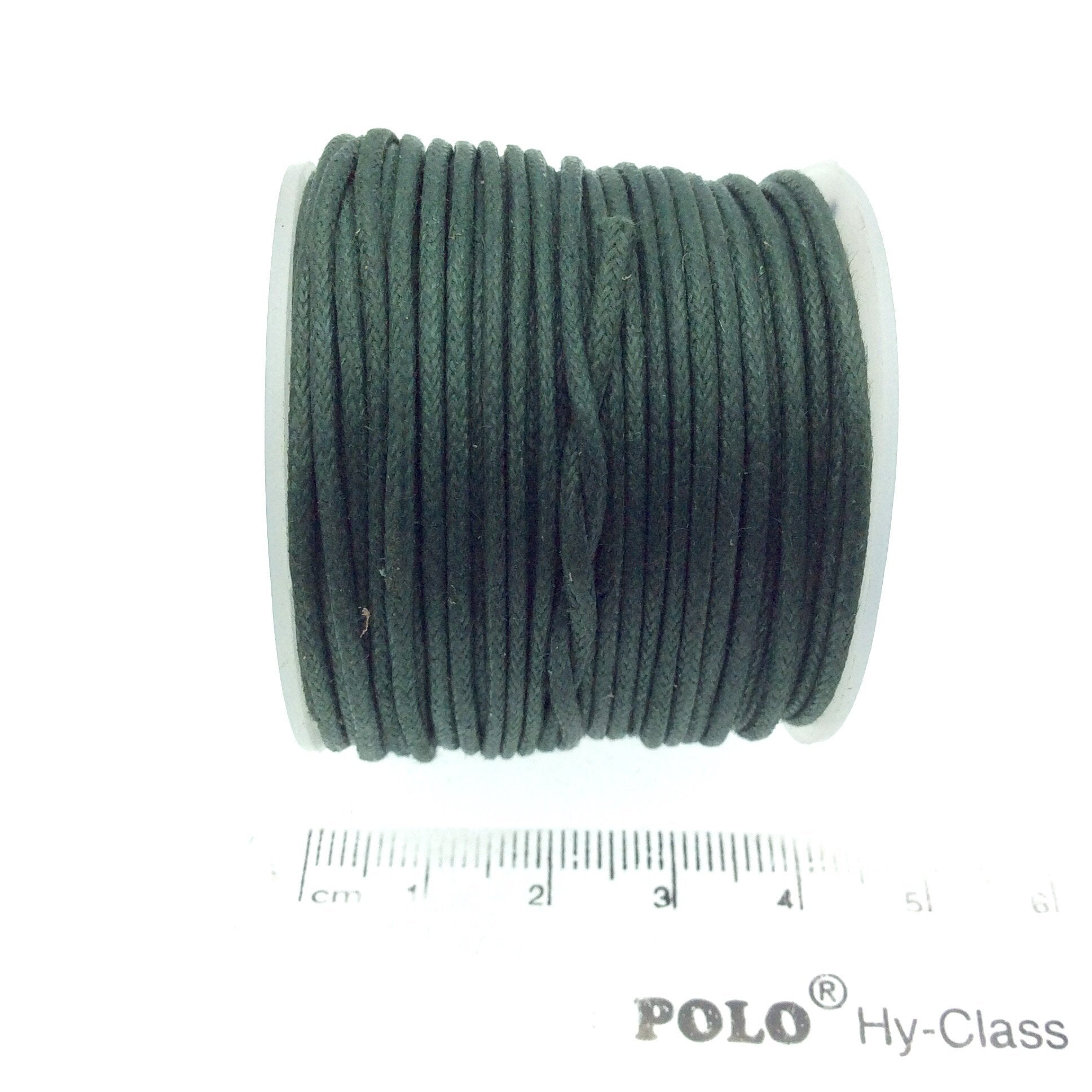 FULL SPOOL - Forest Green Beadlanta Waxed Cotton Cord - Measuring 1.5mm - 27 yards per spool - Round Cotton Jewelry Cord