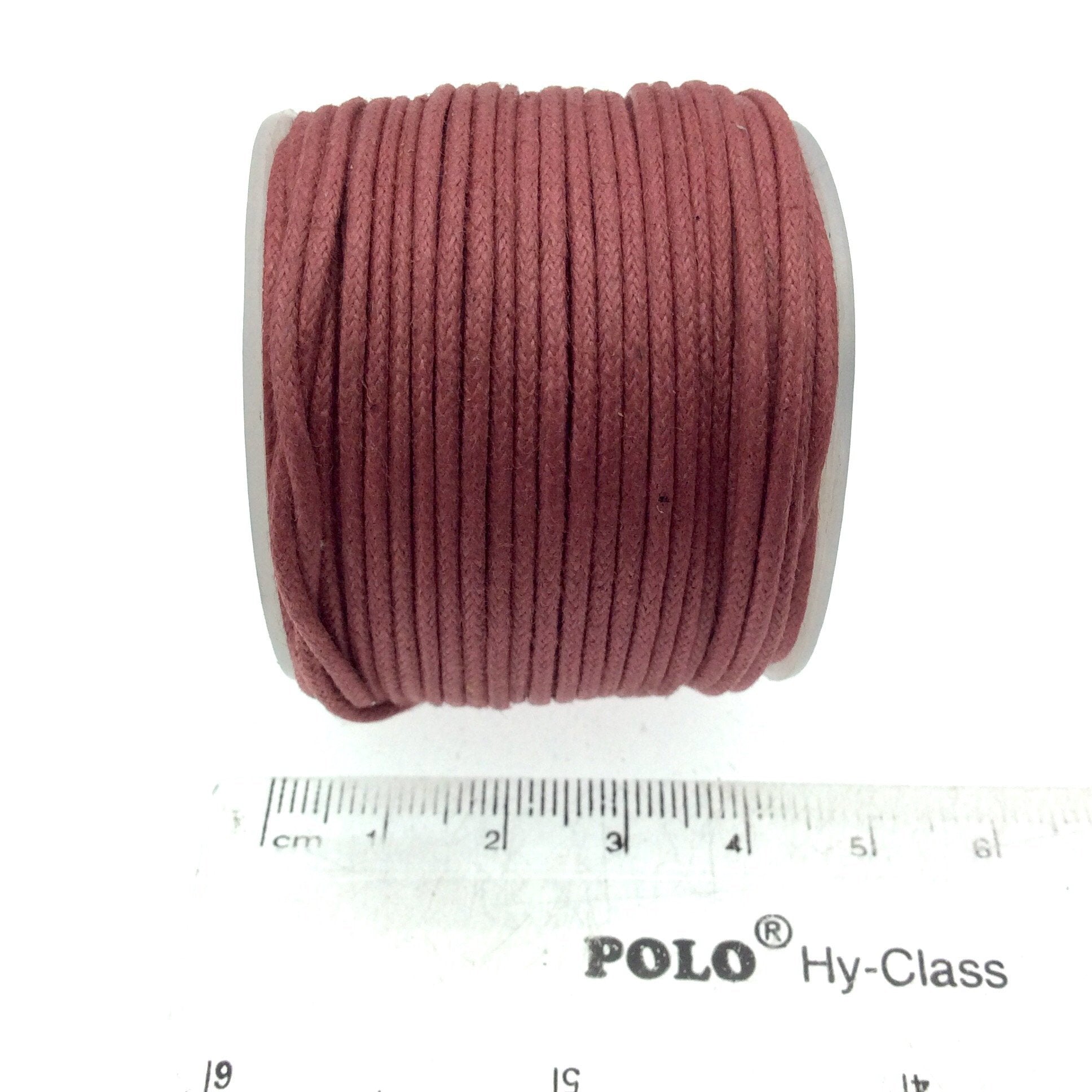 FULL SPOOL - Rose Pink Beadlanta Waxed Cotton Cord - Measuring 1.5mm - 27 yards per spool - Round Cotton Jewelry Cord